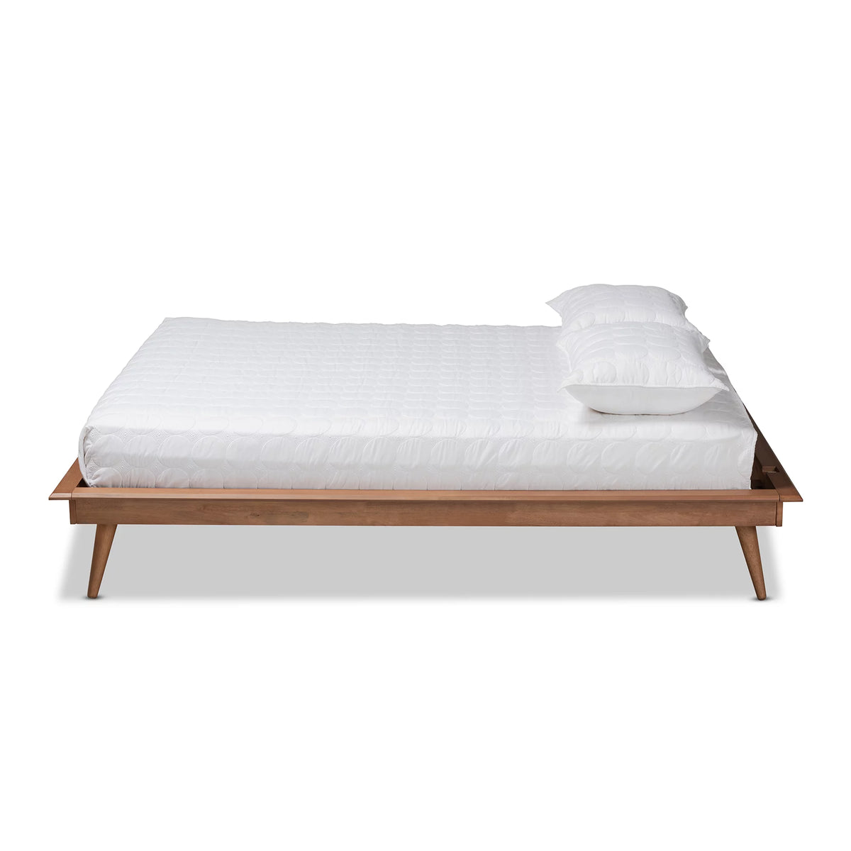 Walnut Brown Wood Full Size Platform Bed Frame L49442
