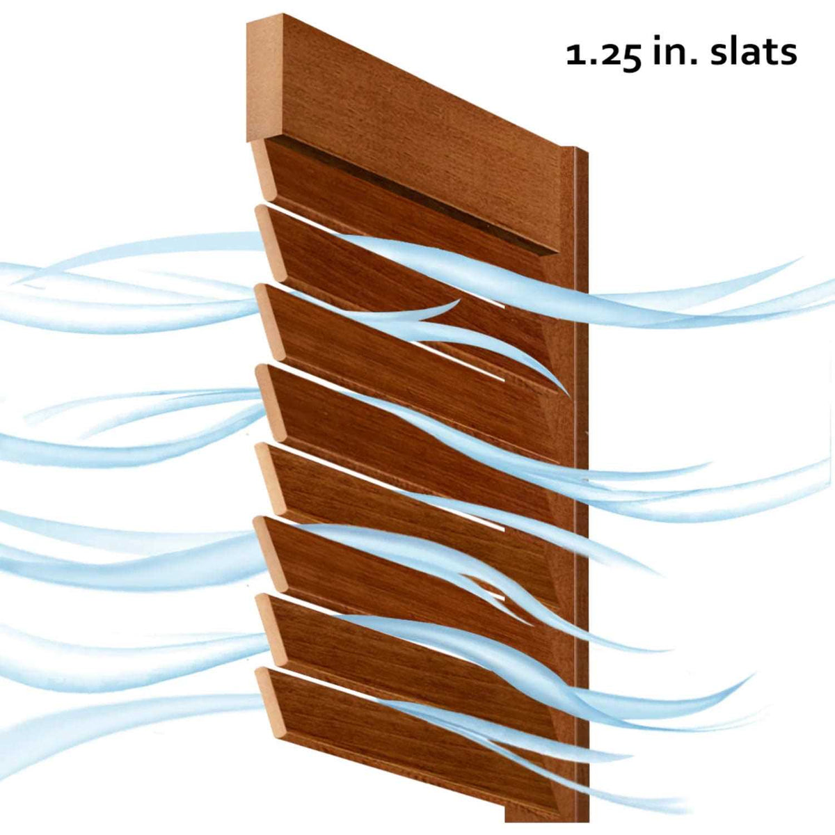 Solid Wood Louvered Slab Door L740
