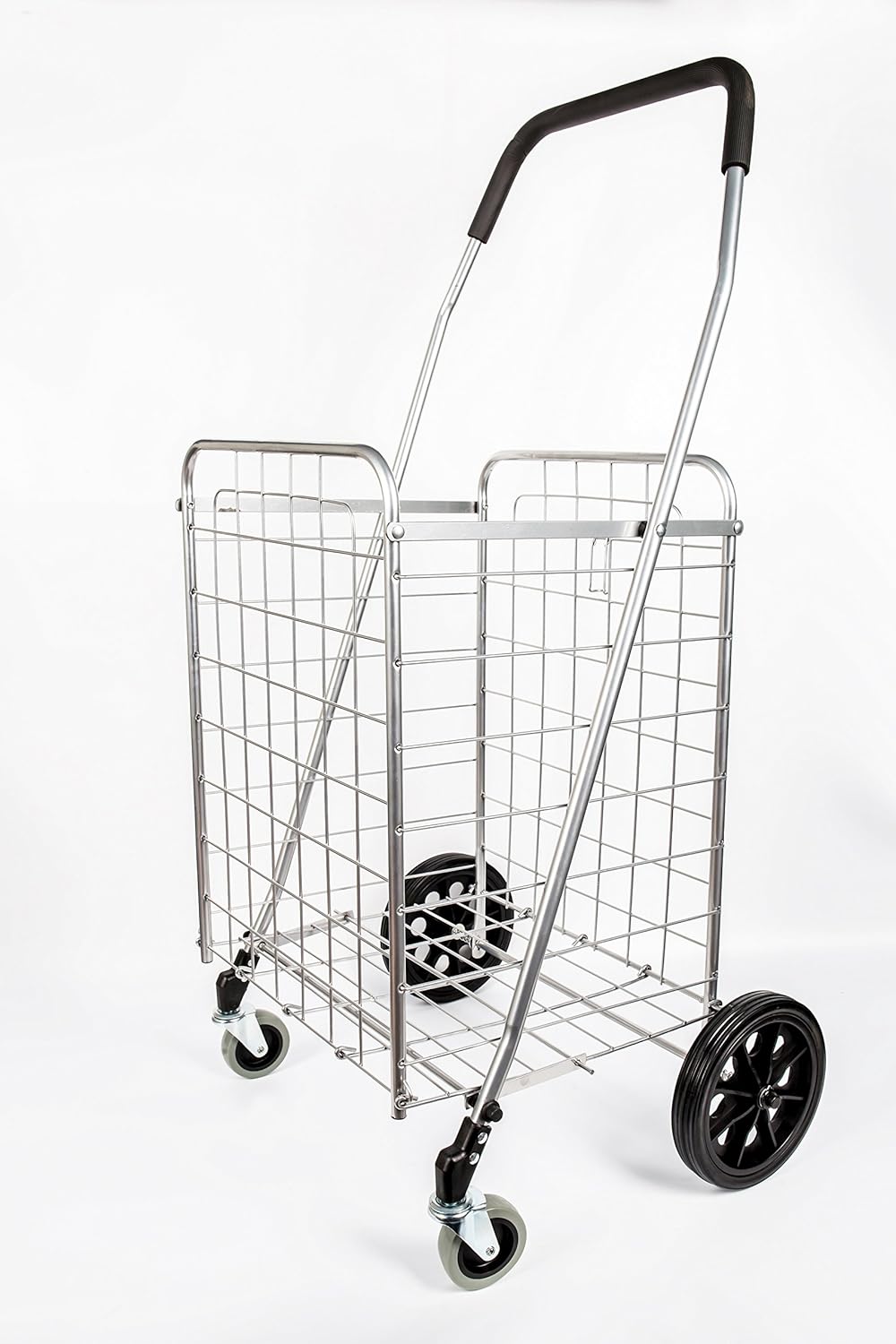 Silver Grocery Laundry Utility Shopping Cart with Swivel Wheels H248