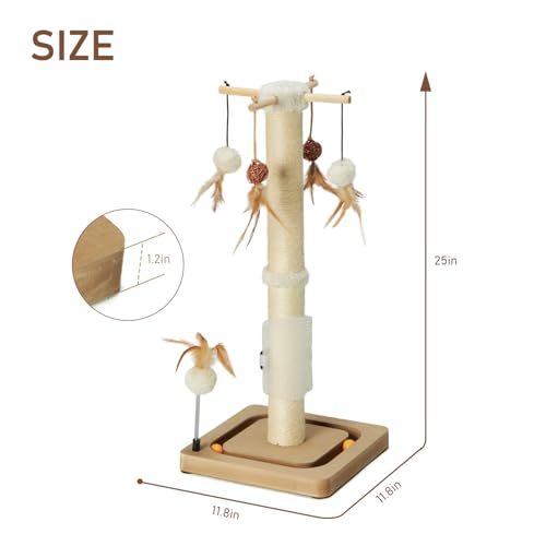 Beige 25 inches Cat Scratching Post I32129