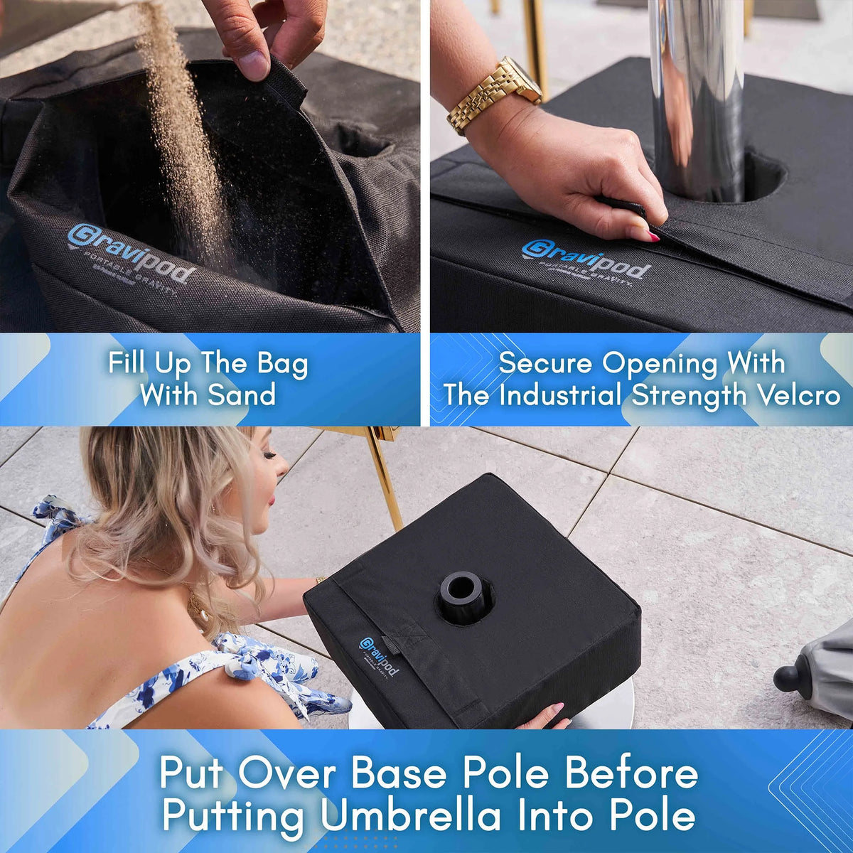 14" Square Umbrella Base Weight Bag Q236210