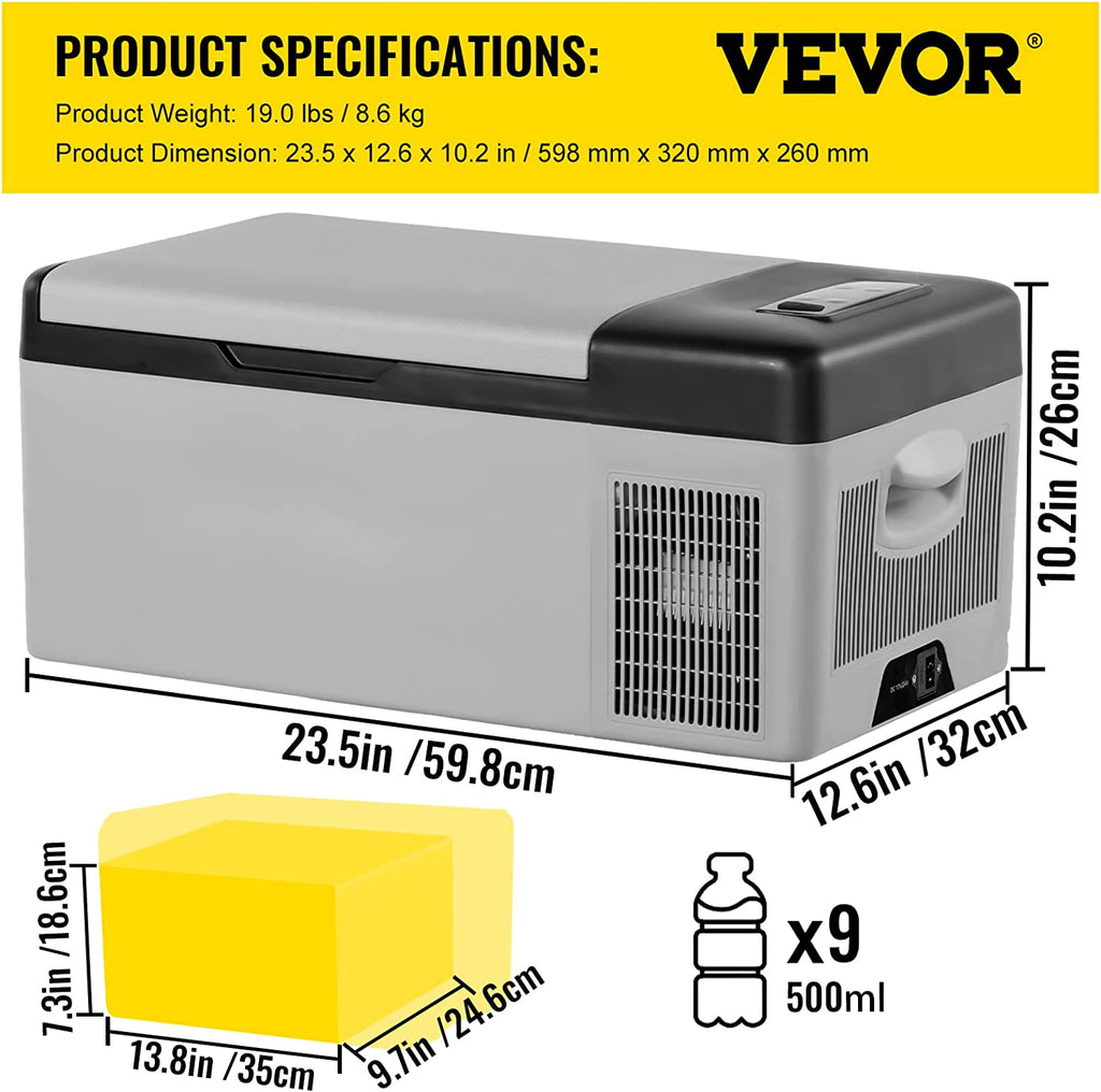 12V 16 qt. Portable Car Refrigerator with Cooler S69510