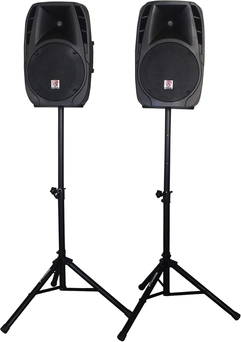 12" Speakers PA System Package with Mixer, Stands, Mics, Bluetooth U27038