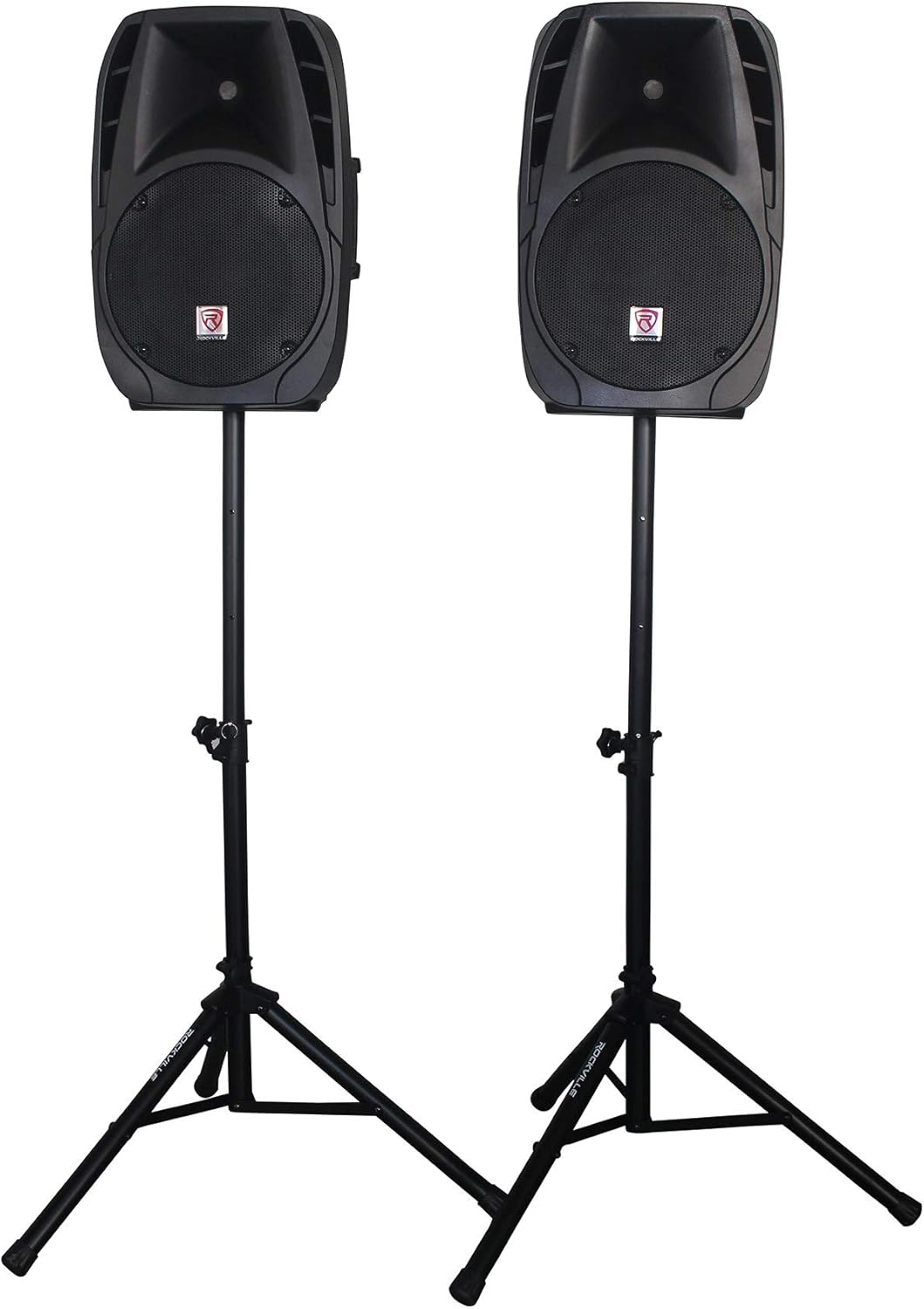 12" Speakers PA System Package with Mixer, Stands, Mics, Bluetooth U27038