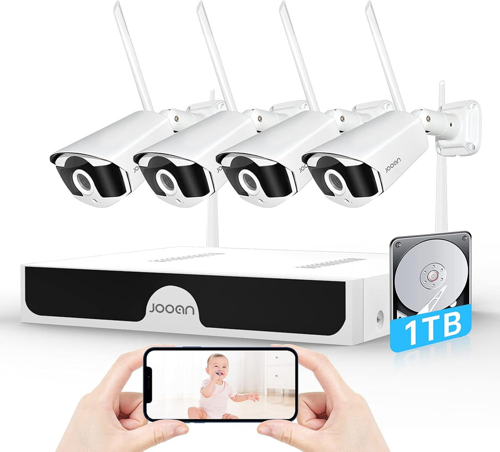 Wireless Security Camera System, 8 Channel 3MP NVR with 1TB Hard Drive, 4pcs 3.0 Megapixel WiFi IP Cameras Outdoor P3282