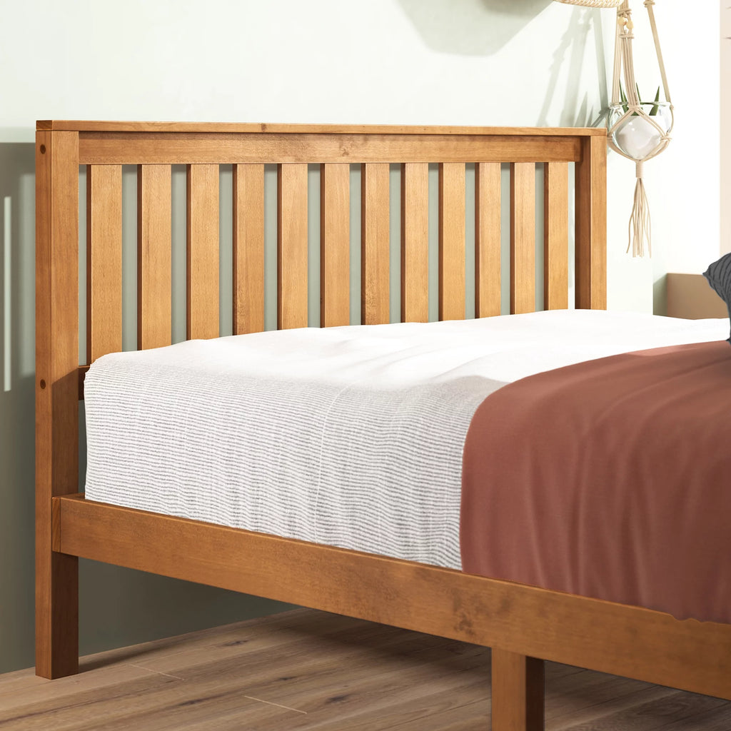 Wood Platform Bed with Headboard O419814