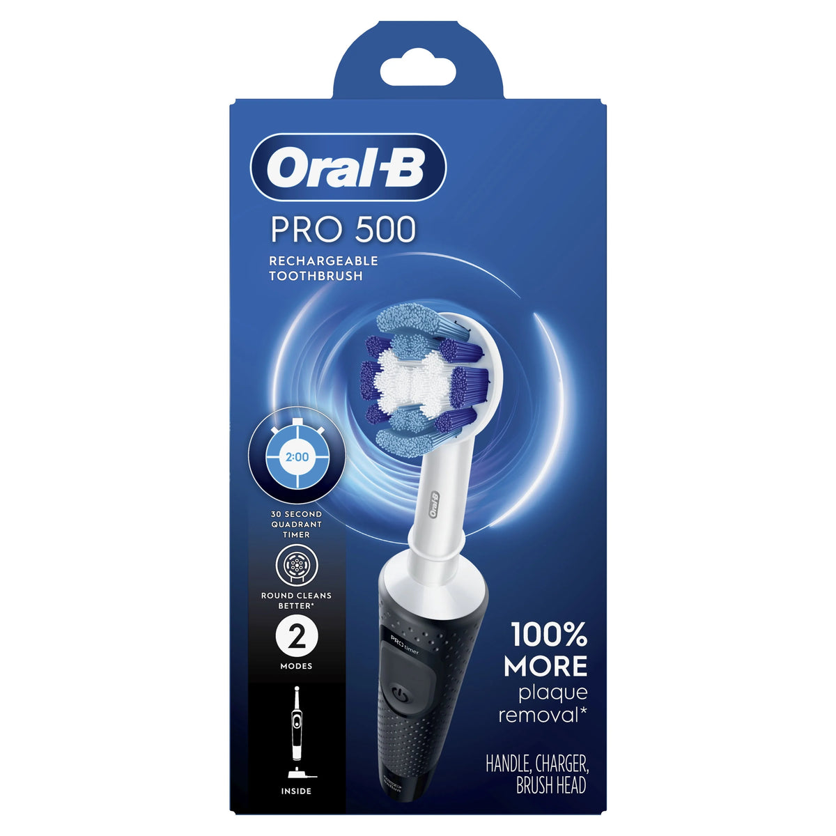 Electric Toothbrush with Brush Head, Rechargeable, Black B8985