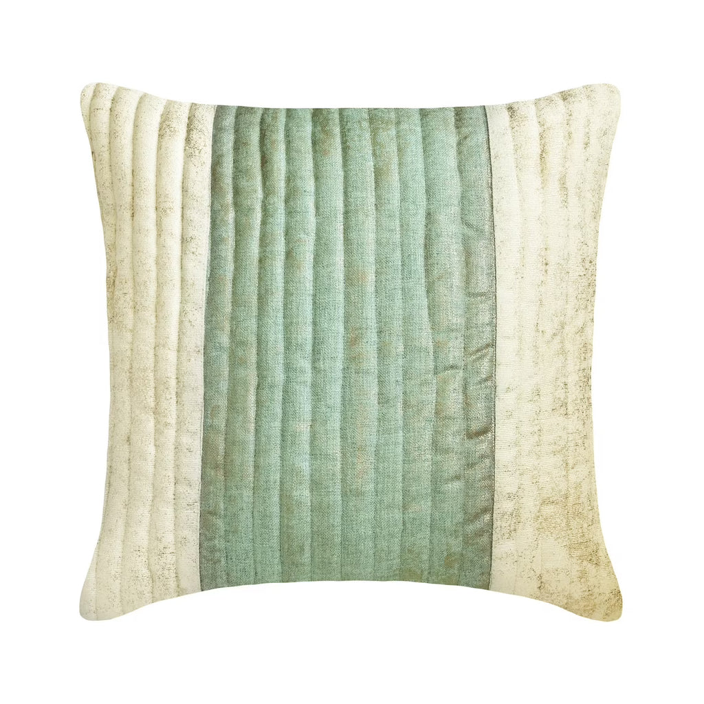 Blue & White Velvet Quilted Throw Pillow Cases, Pack of 2, 24x24 inch H39881