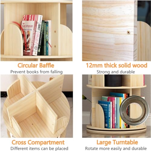 2 Tier 360° Rotating Shelves Bookshelf X365431