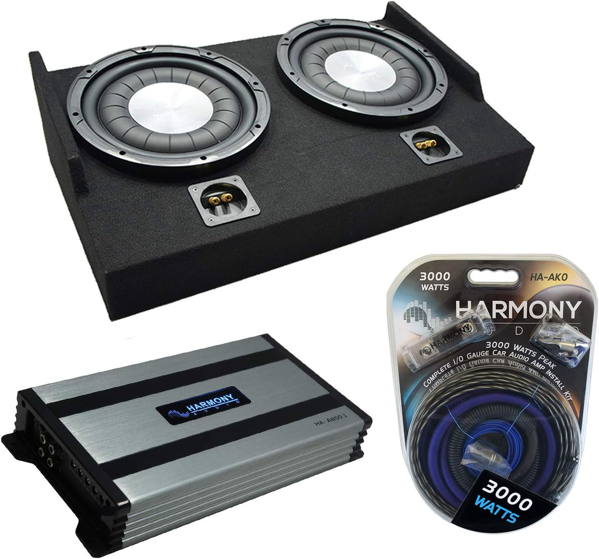 Dual 12 Sub Box Subwoofer Enclosure & 1600W Amplifier C8812