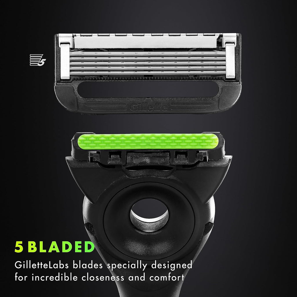 Razors with Exfoliating Bar, Shaving Kit, Includes 1 Handle, 4 Razor Blade Refills, 1 Premium Magnetic Stand R77690
