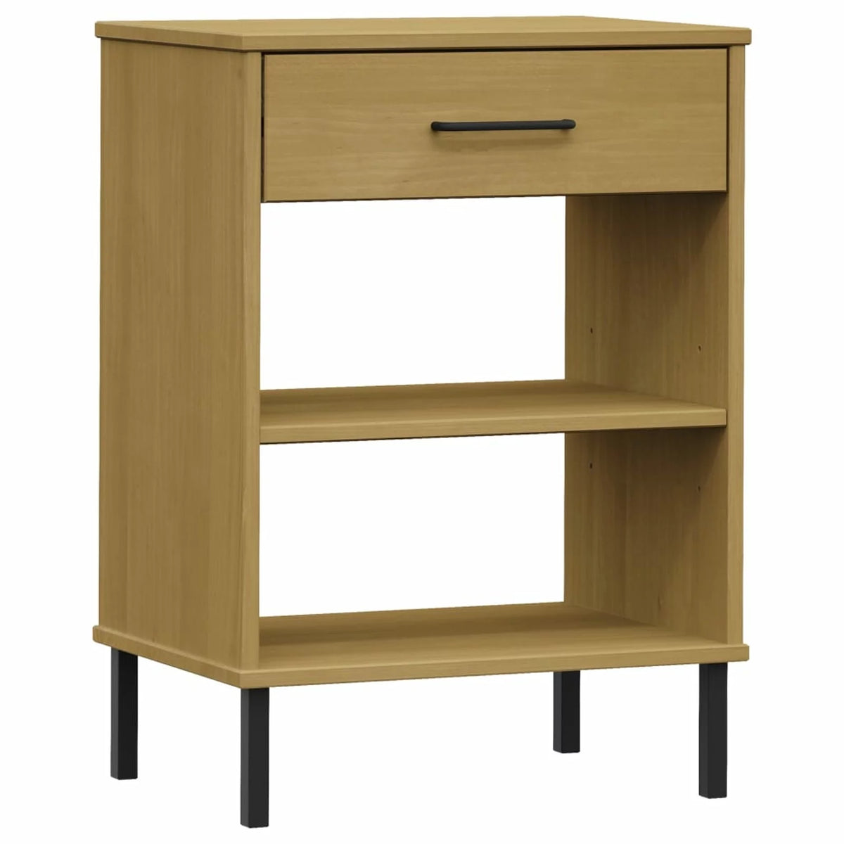 Pine Wood Console Cabinet with Drawer and Shelves D813028