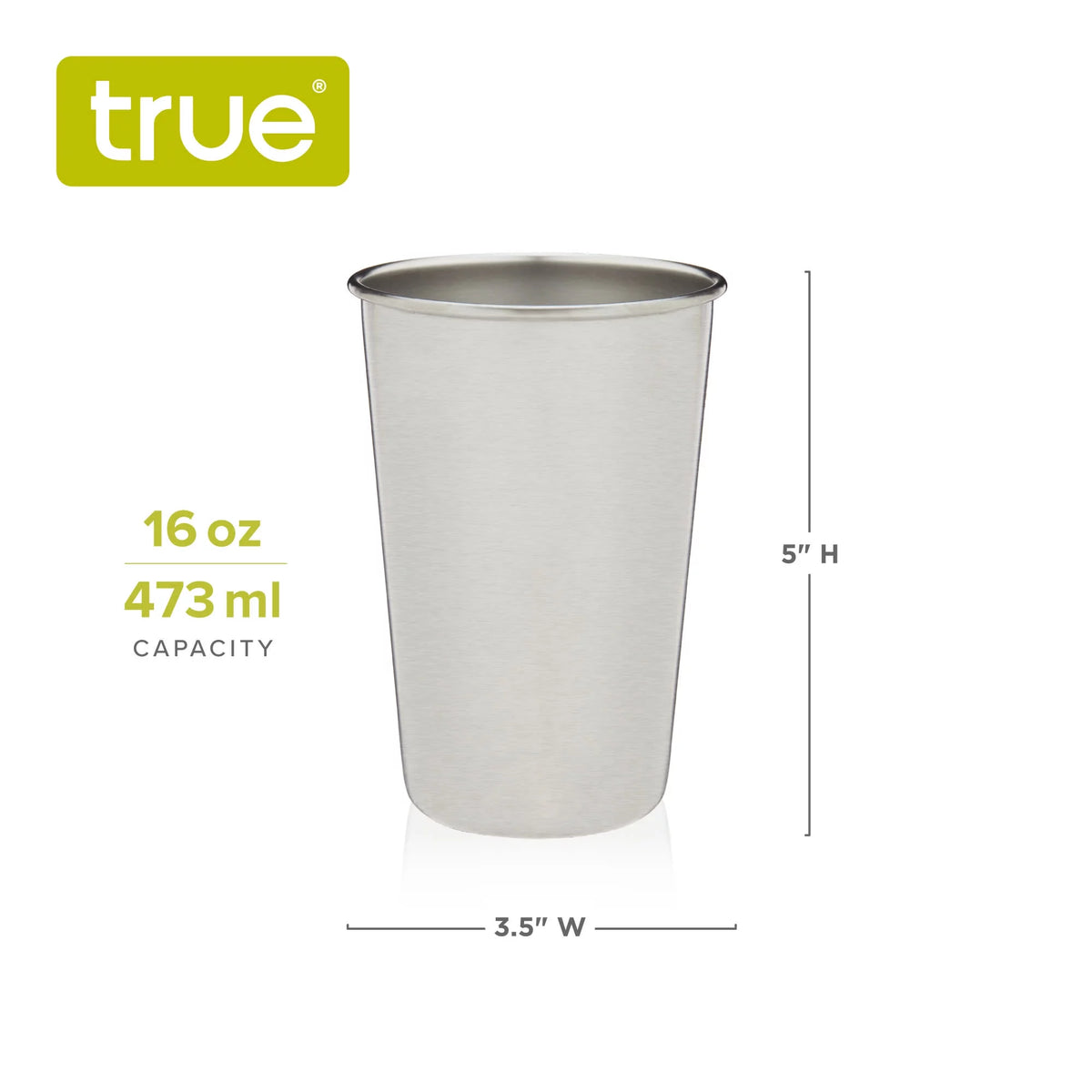 Stainless Steel Pint Glasses 16 Oz Set of 4 B556760