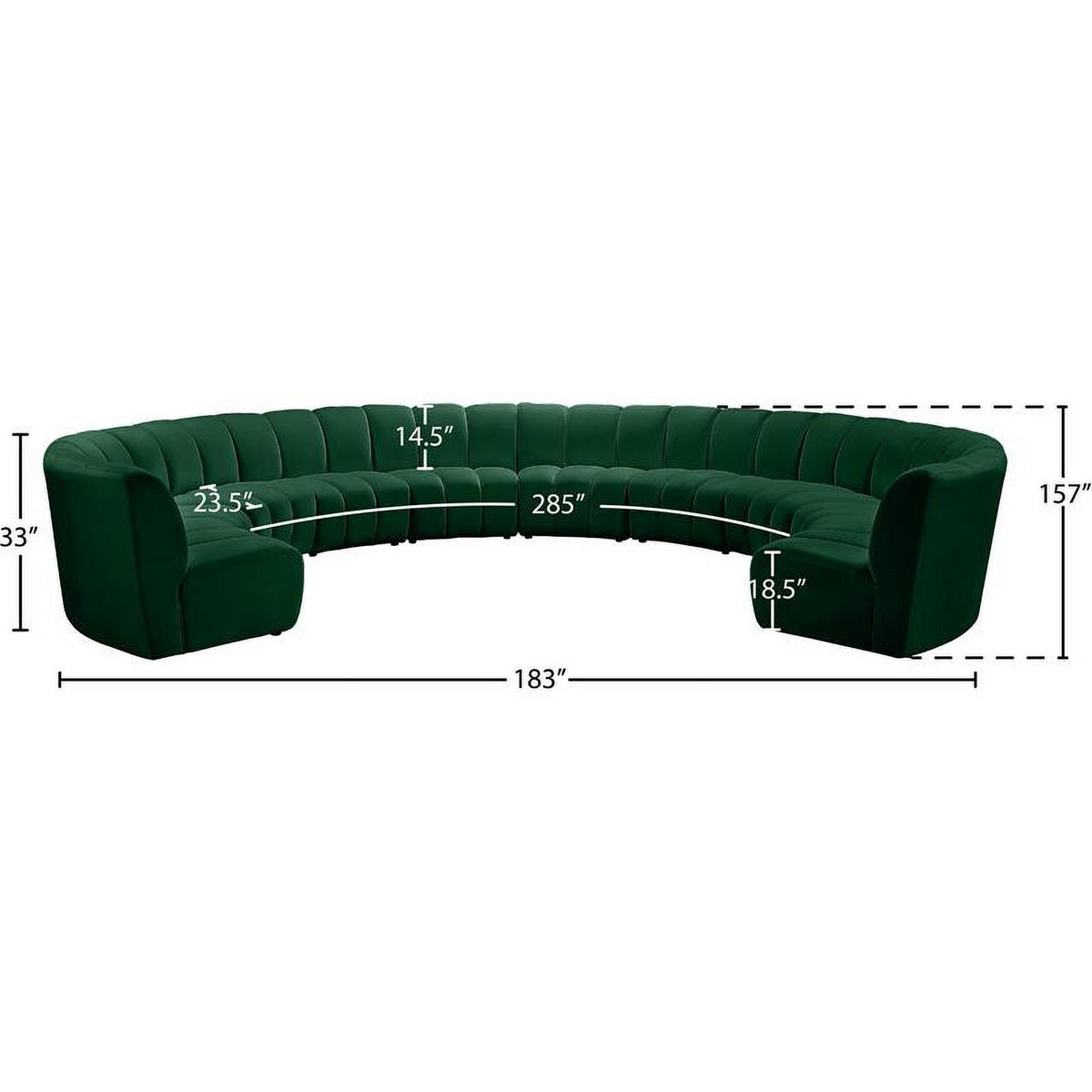 Green Velvet Modular Sectional T42566