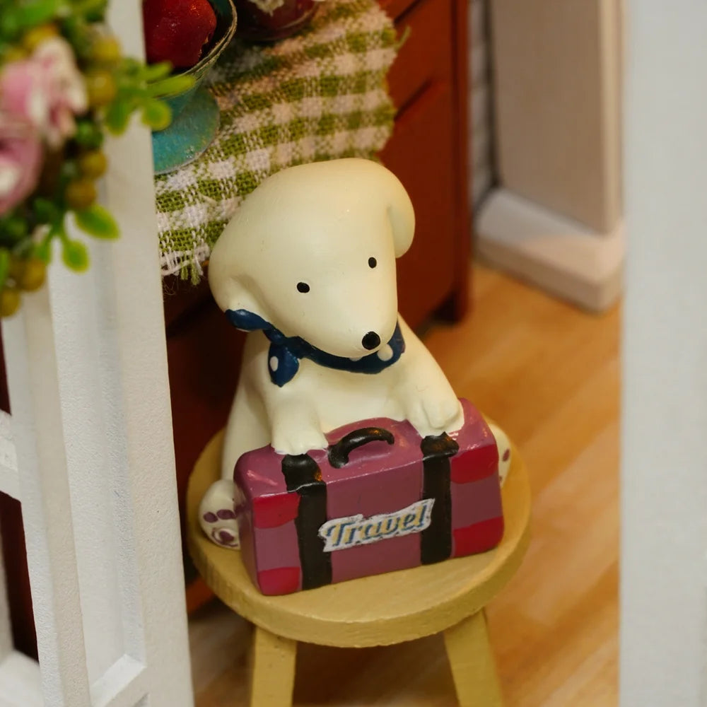 DIY Miniature Dollhouse Kit 3D Wooden House Room Craft with Furniture LED Lights M655275