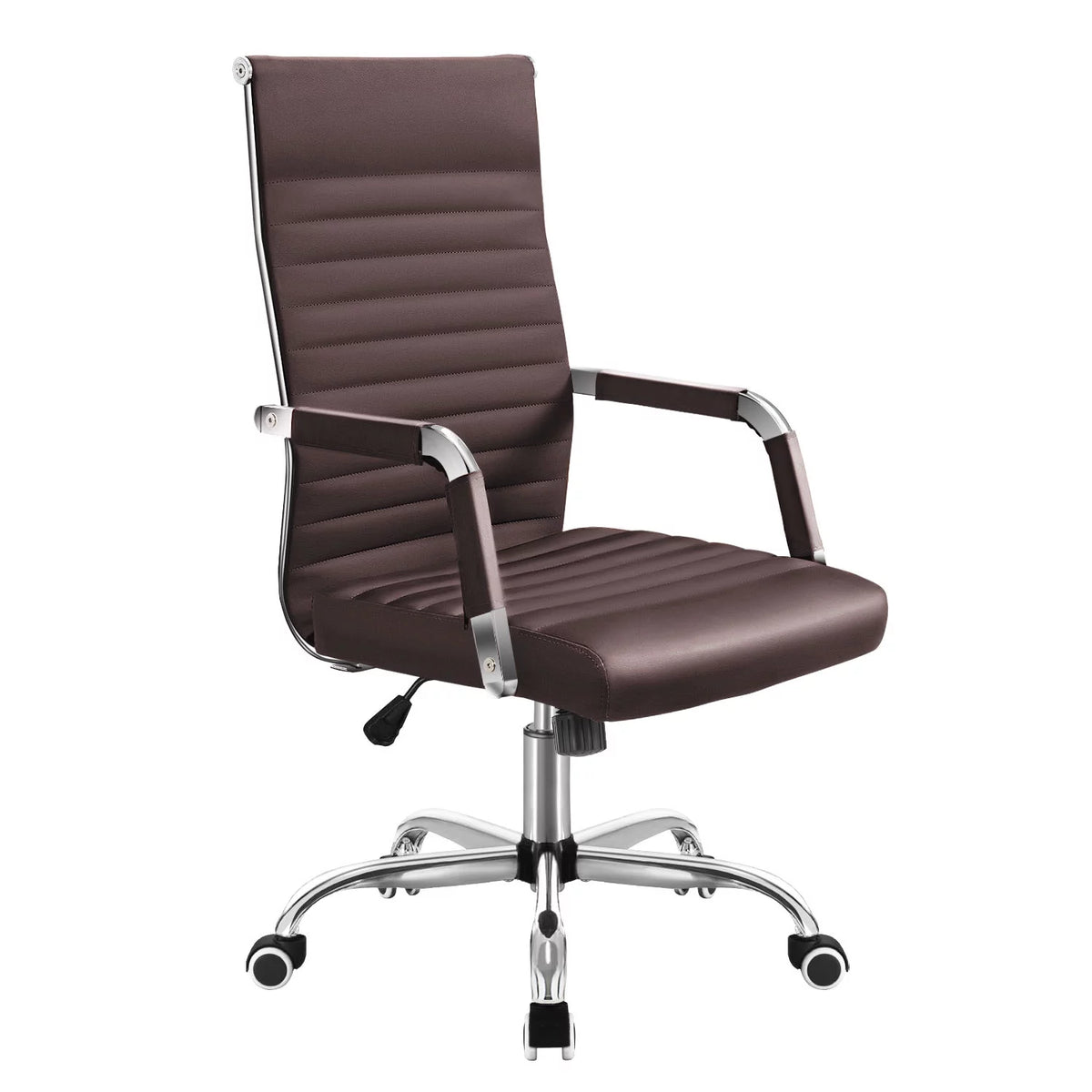 White Faux Leather Office Chair with Arms H18427