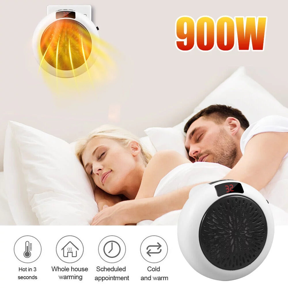 900W Plug-in Electric Heater Fan with Remote Timer F813