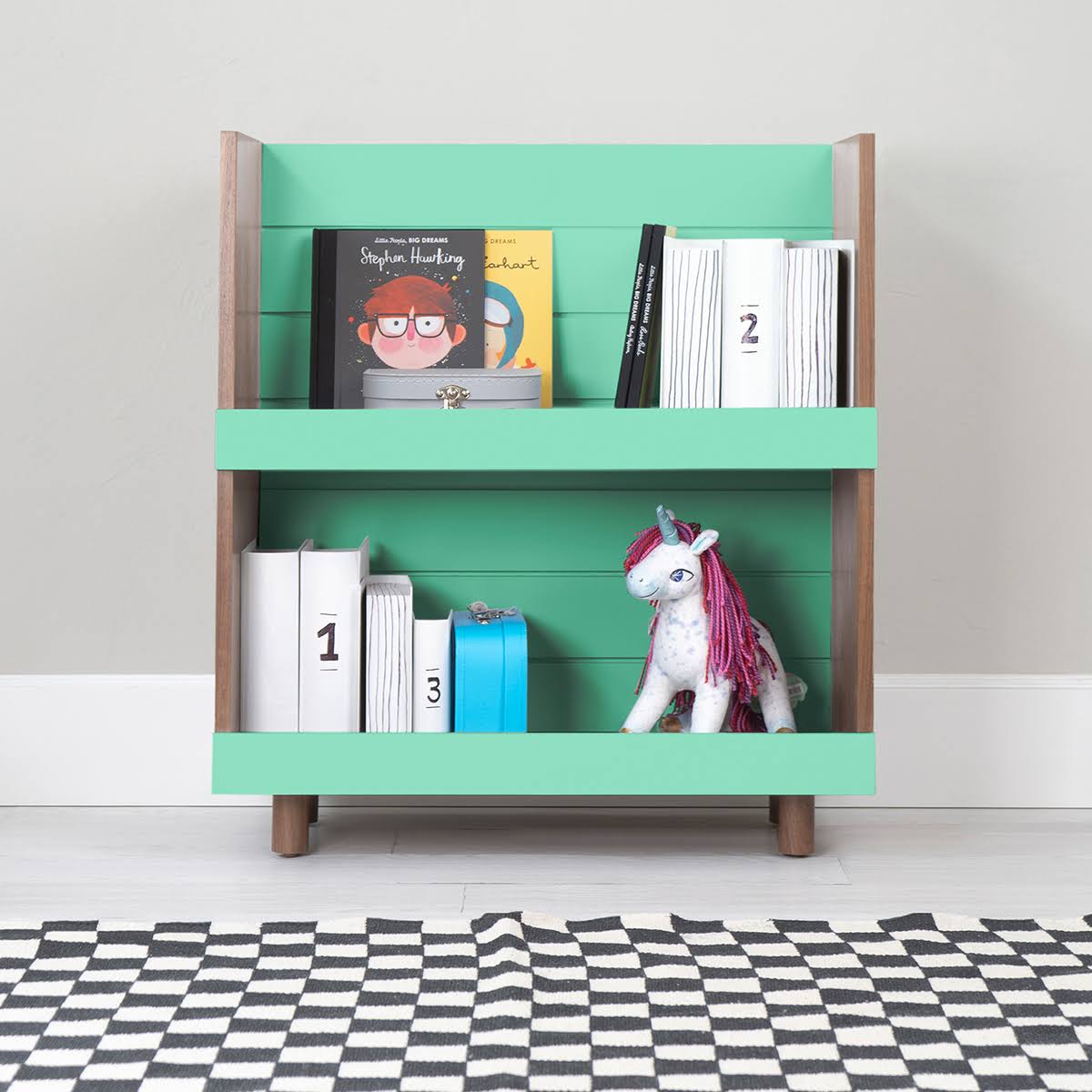 Kids Bookcase Walnut White O75791