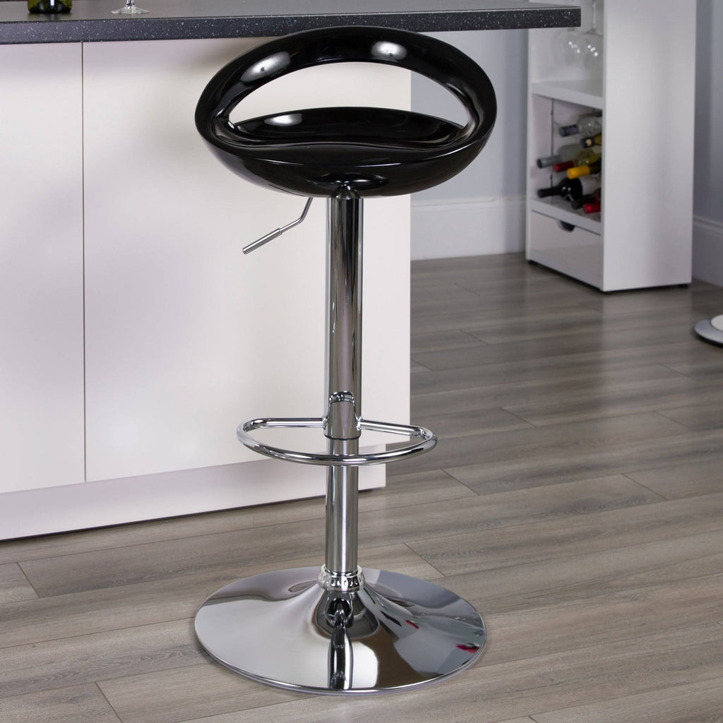 Silver Plastic Adjustable Height Barstool with Chrome Base W845664
