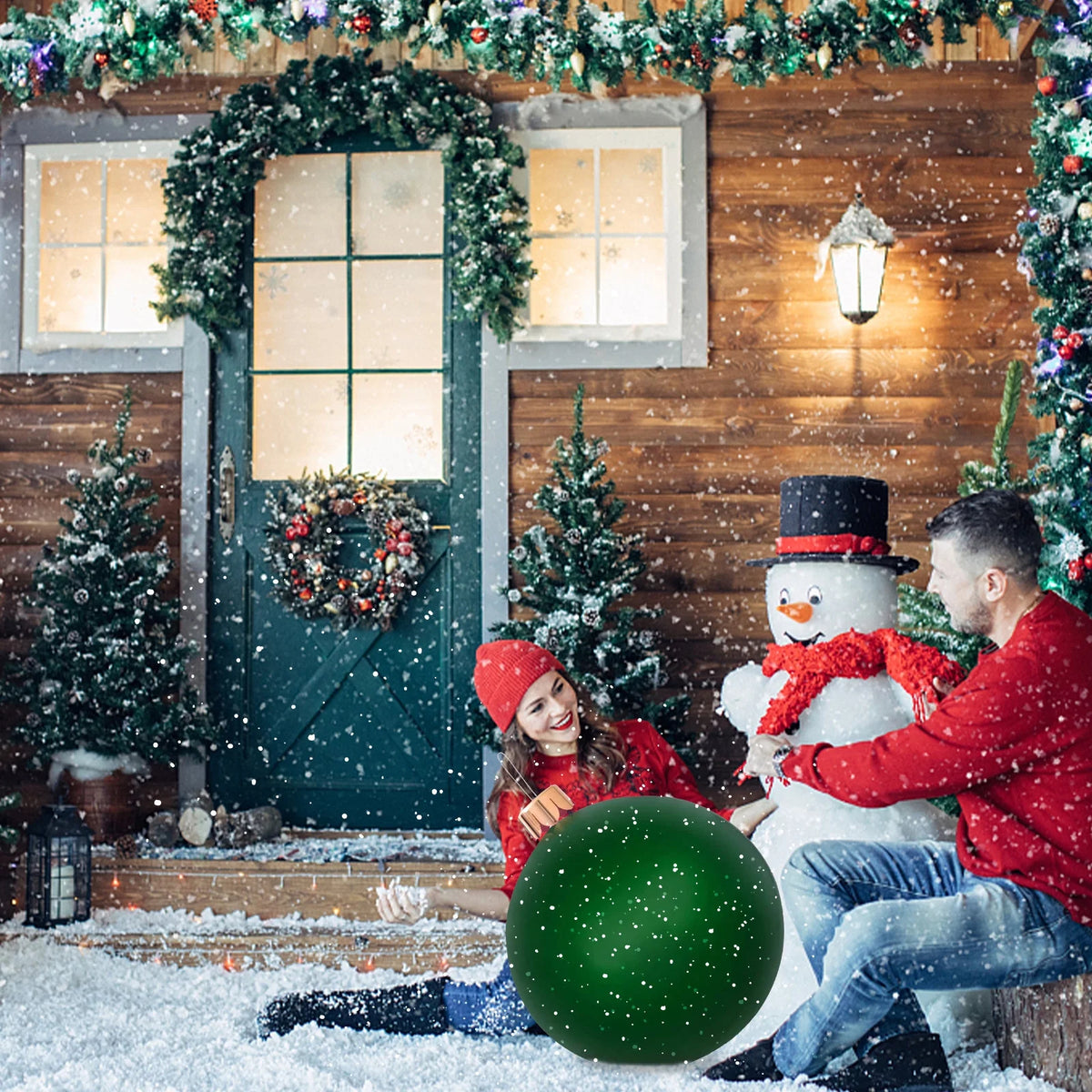 29.5 Inch Giant PVC Inflatable Christmas Ball Ornaments Outdoor Decorations T1939