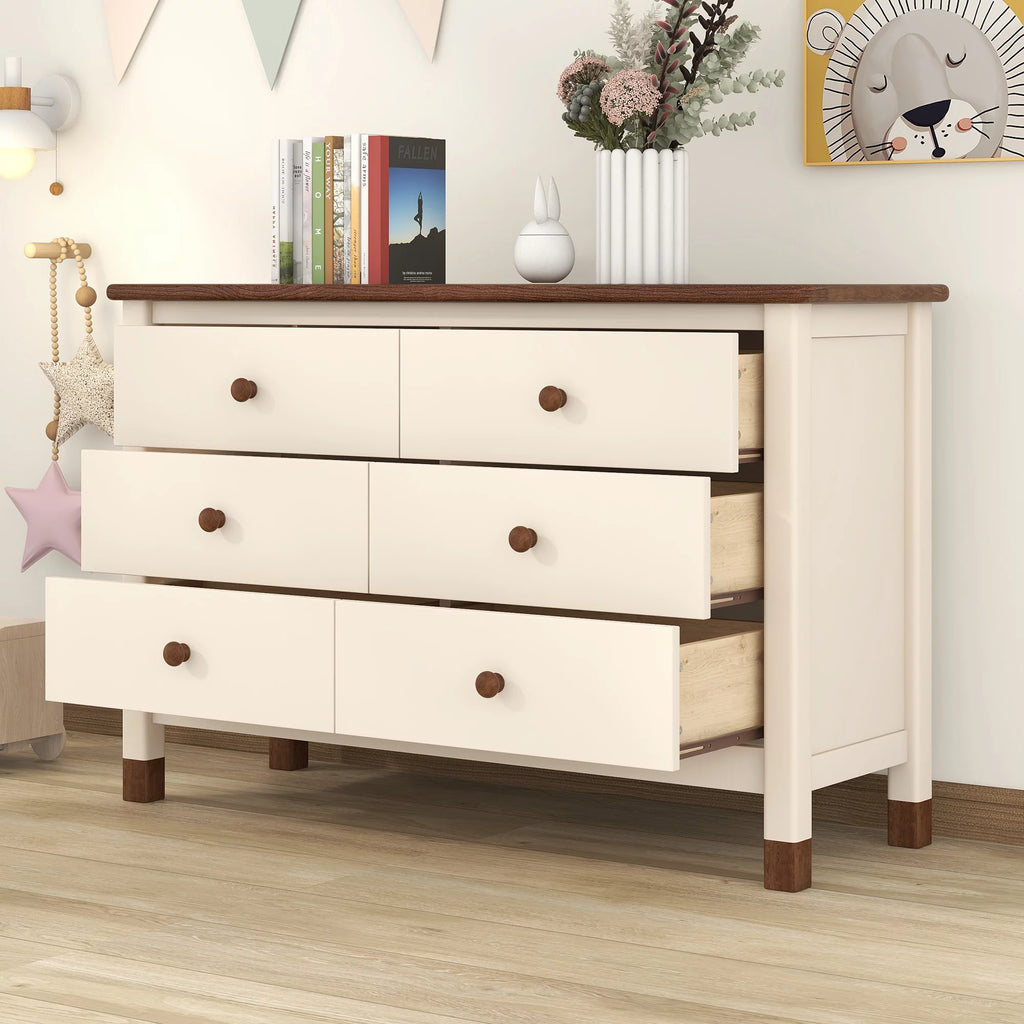 Wooden Storage Dresser with 6 Drawers V648711
