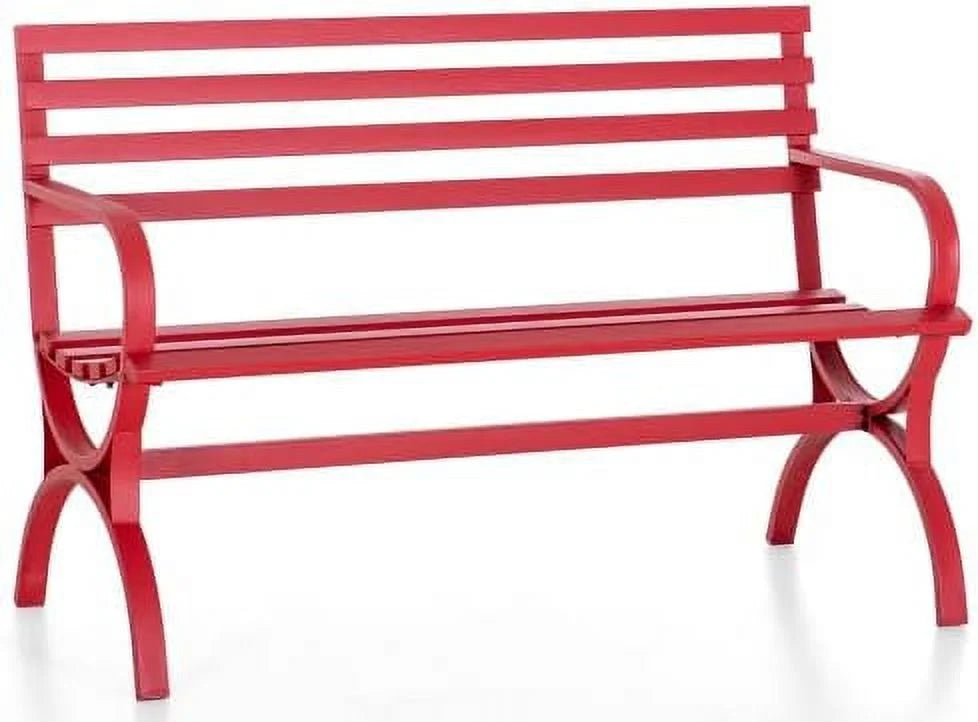 Outdoor Garden Patio Bench with Backrest and Armrest Black V81322