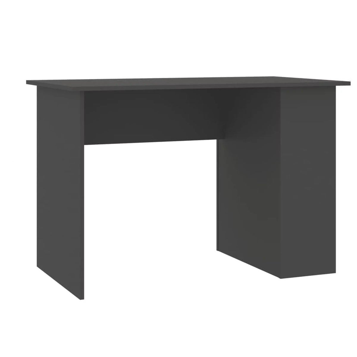 Gray Engineered Wood Computer Desk with Storage Shelves R27214