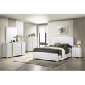 4-piece Contemporary Wood Eastern King Bedroom Set White and Gold T310635