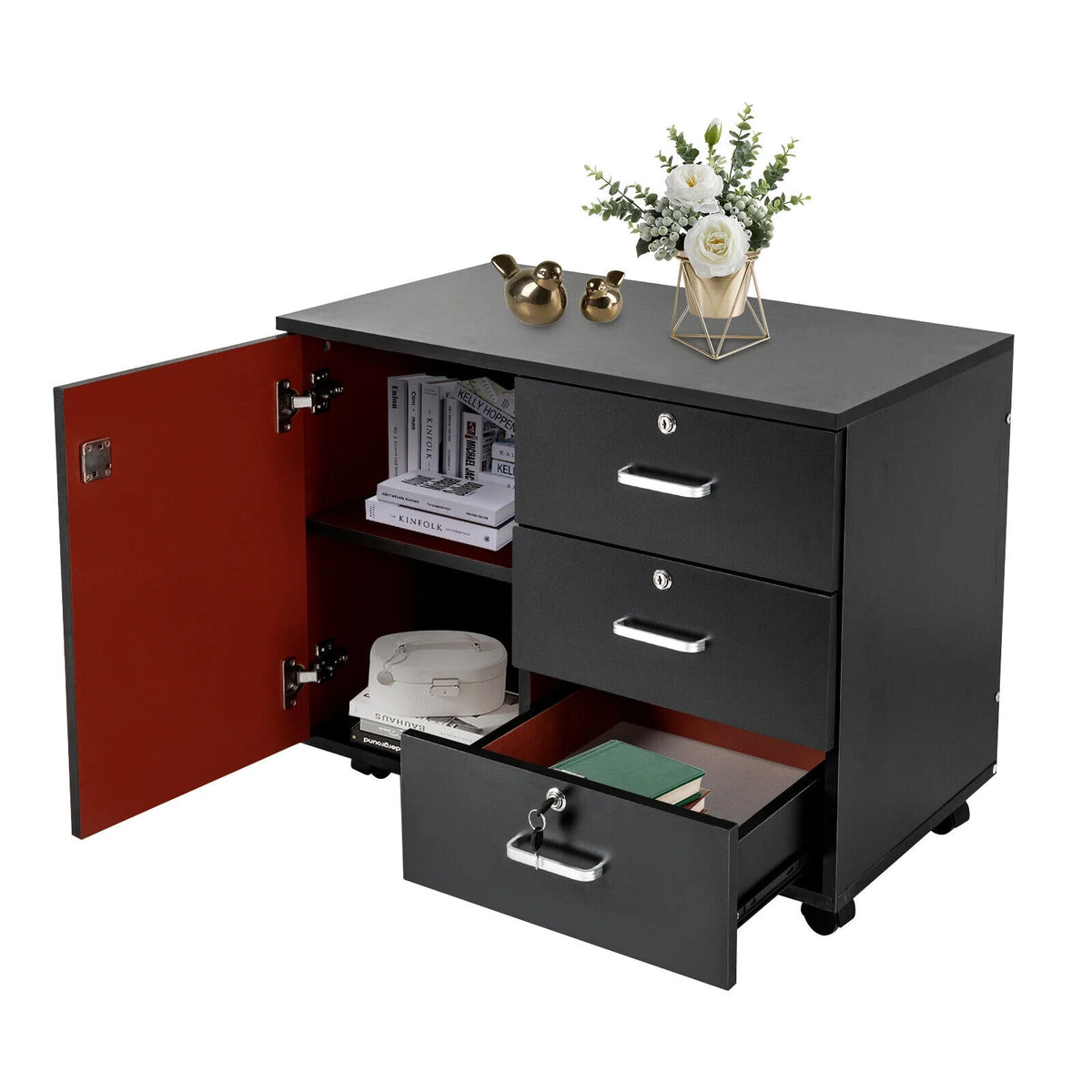 3 Drawer Lockable Mobile Filing Cabinet I603