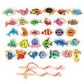 Magnetic Fishing Game Toys Set with Wooden Fish Rod I8022