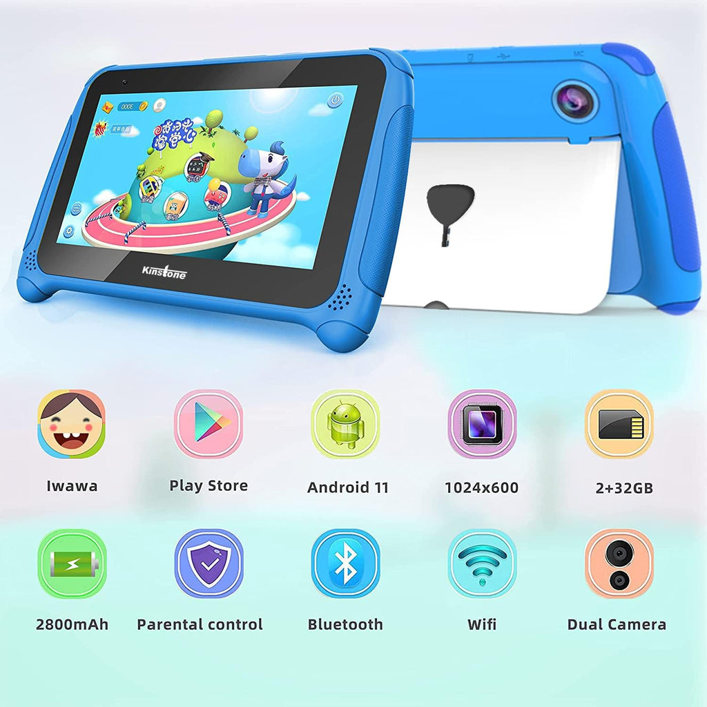 7 inch Kids Tablet Android 11 32GB 2GB RAM Blue Pack of 2 T519