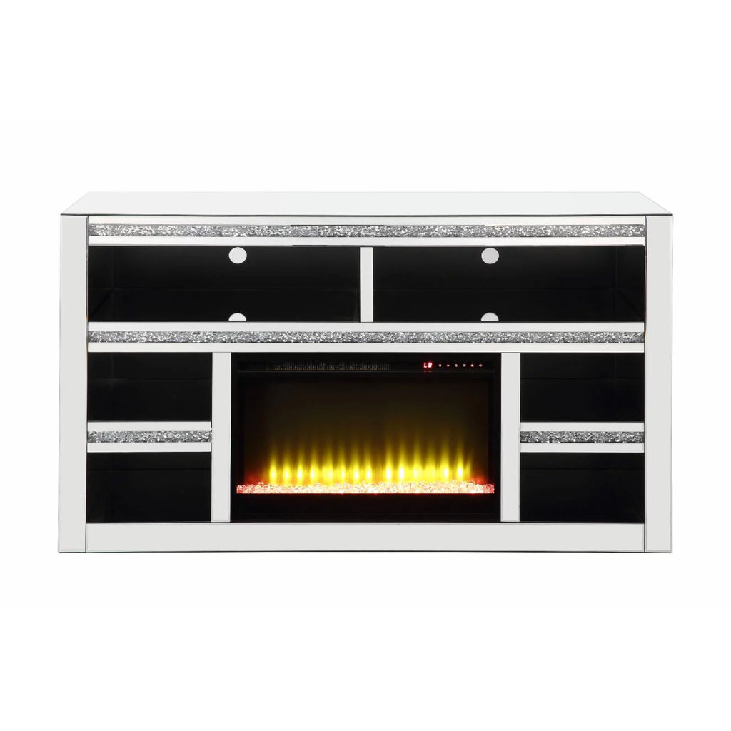 Mirrored TV Stand with Fireplace U255