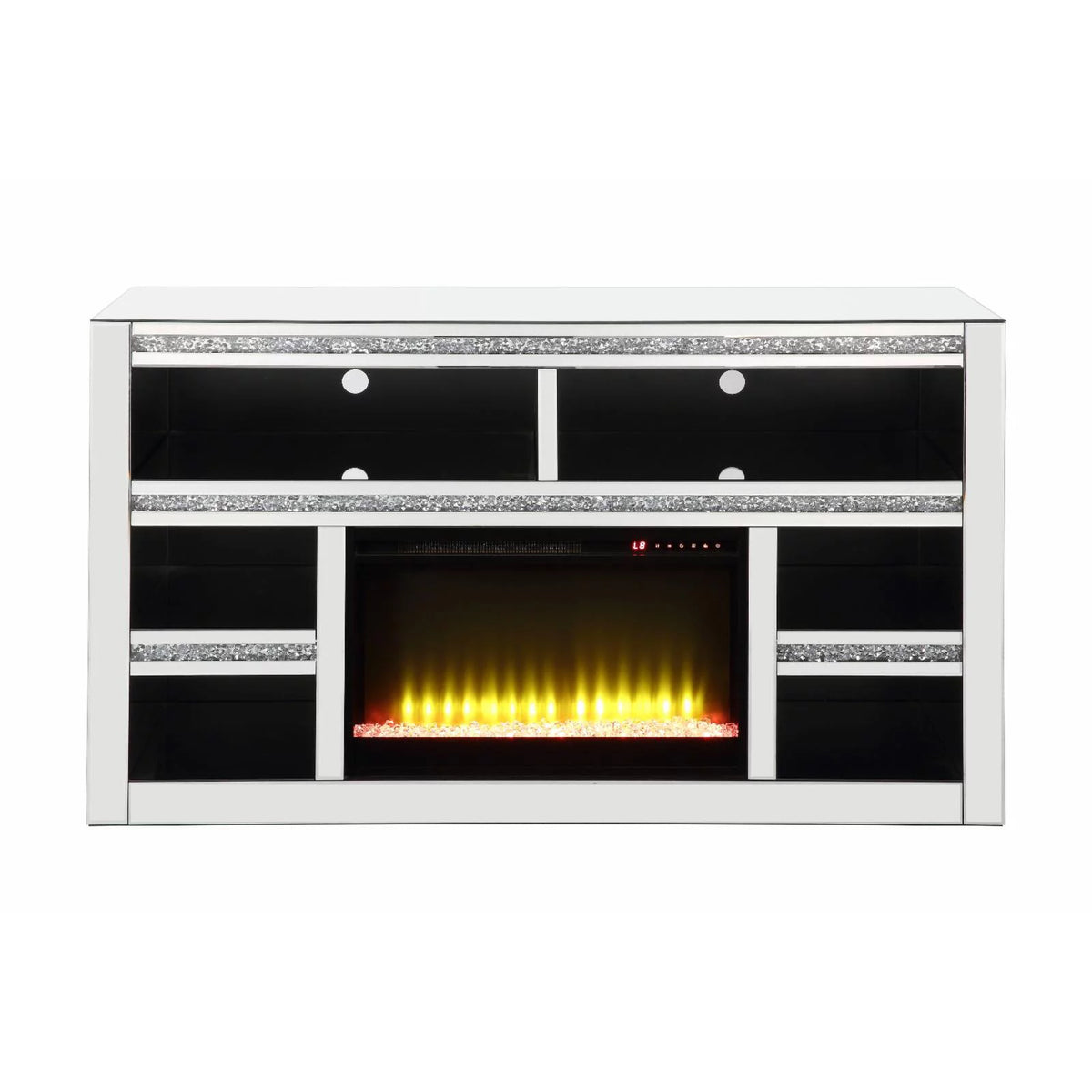 Mirrored TV Stand with Fireplace U255