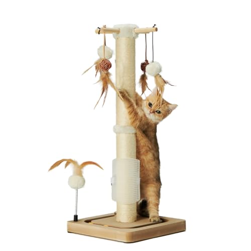 Beige 25 inches Cat Scratching Post I32129