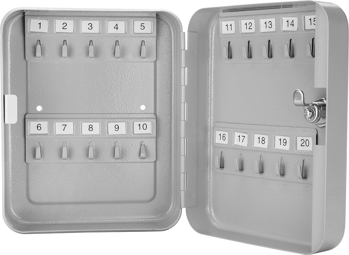 Key Lock 20 Position Key Cabinet Lock Box Grey Pack of 2 W48822