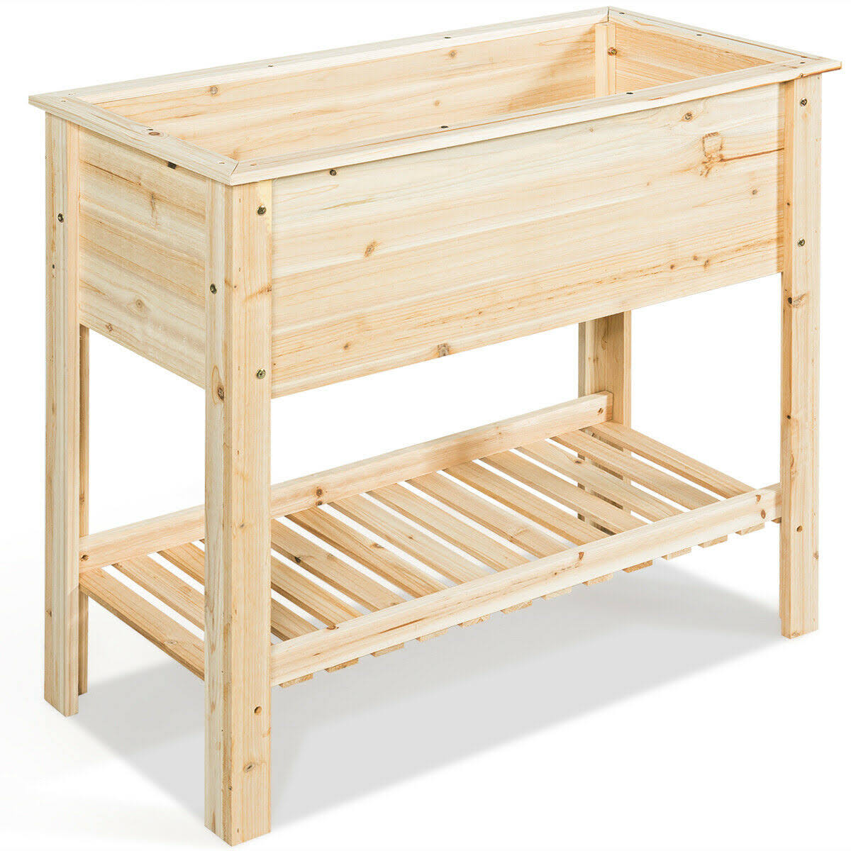Raised Garden Bed with Storage Shelf J249