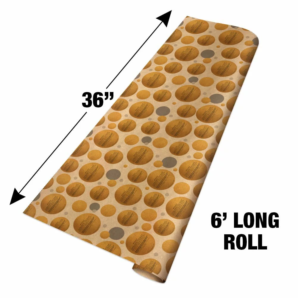 Golden Ticket Kraft Wrapping Paper Roll X99505