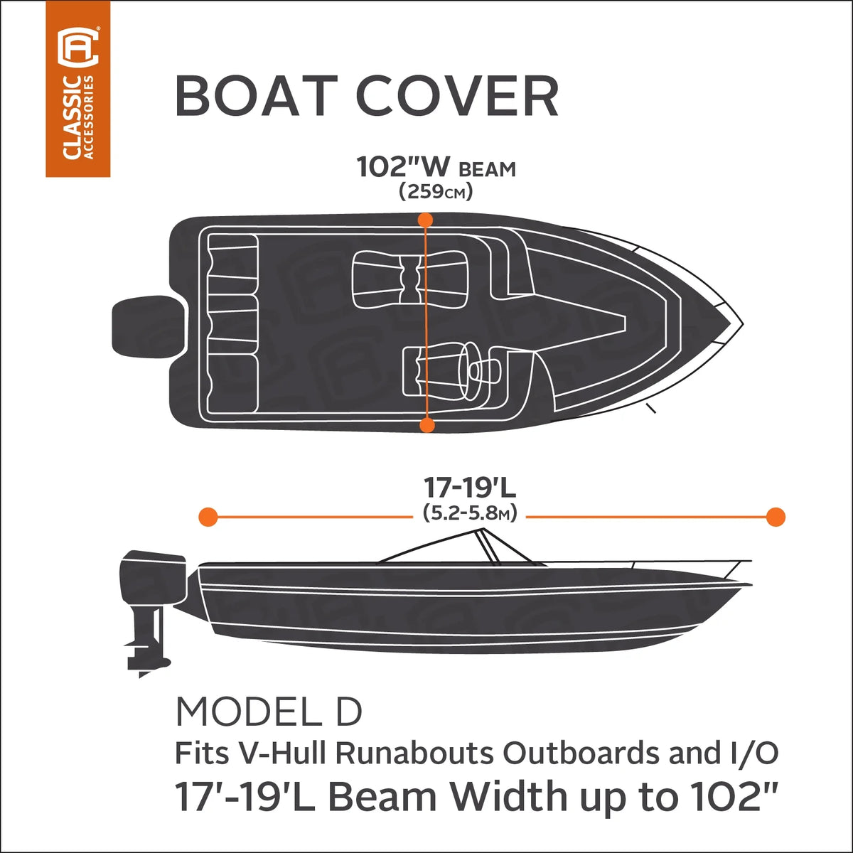 All Seasons Trailerable Boat Cover with Polyester Fade-Resistant Fabric Y333050