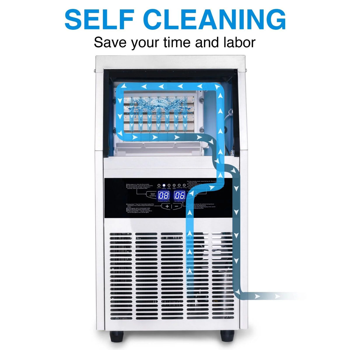 Commercial Ice Maker 90lb Stainless Steel Cube Machine C6661