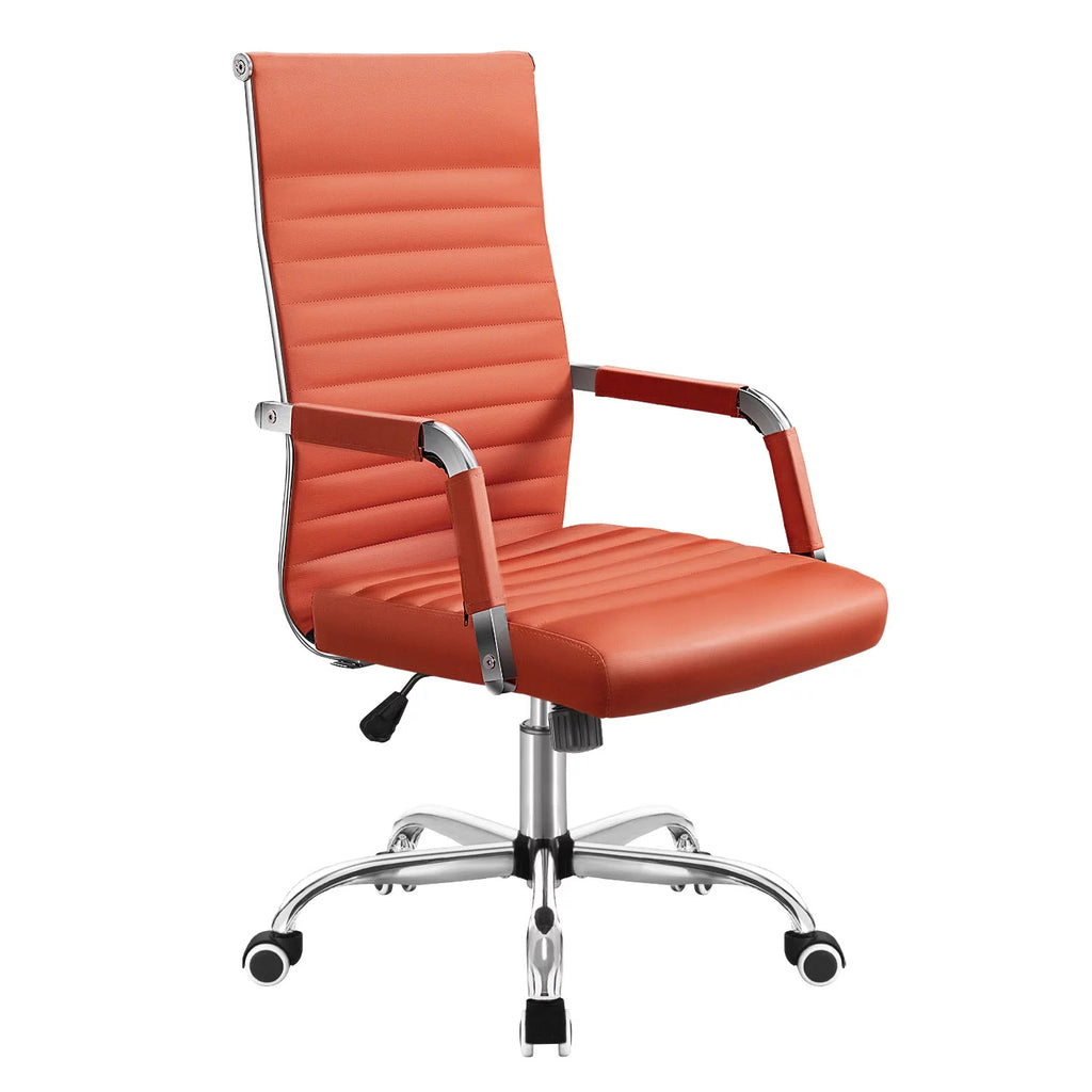 White Faux Leather Office Chair with Arms H18427