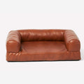 Faux Leather Couch Pet Bed in Brown D328360
