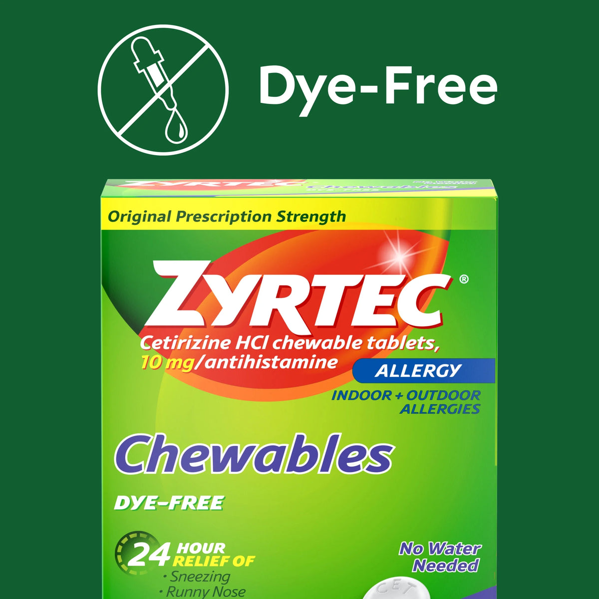 24 Hour Allergy Relief Chewables 10 mg Cetirizine HCl 24 Ct V772174