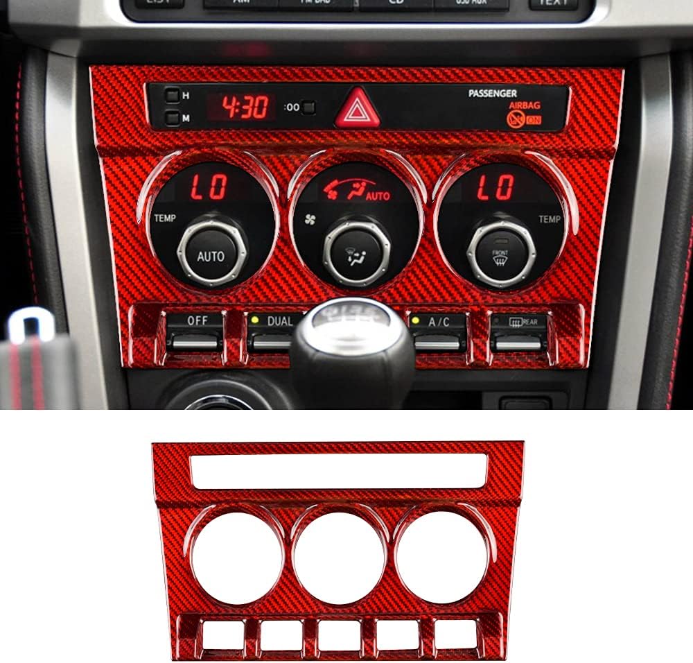 Carbon Fiber Central AC Warning Light Switch Panel Multimedia Cover Sticker Pack of 2 X90074