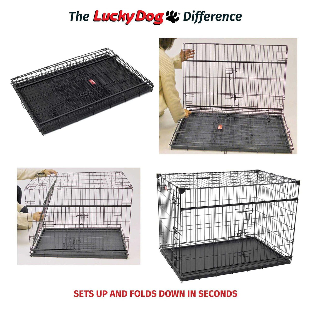 Sliding Double Door Dog Crate W169