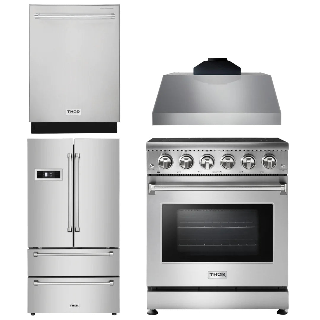 30 Electric Range, Range Hood, Refrigerator, Dishwasher O858