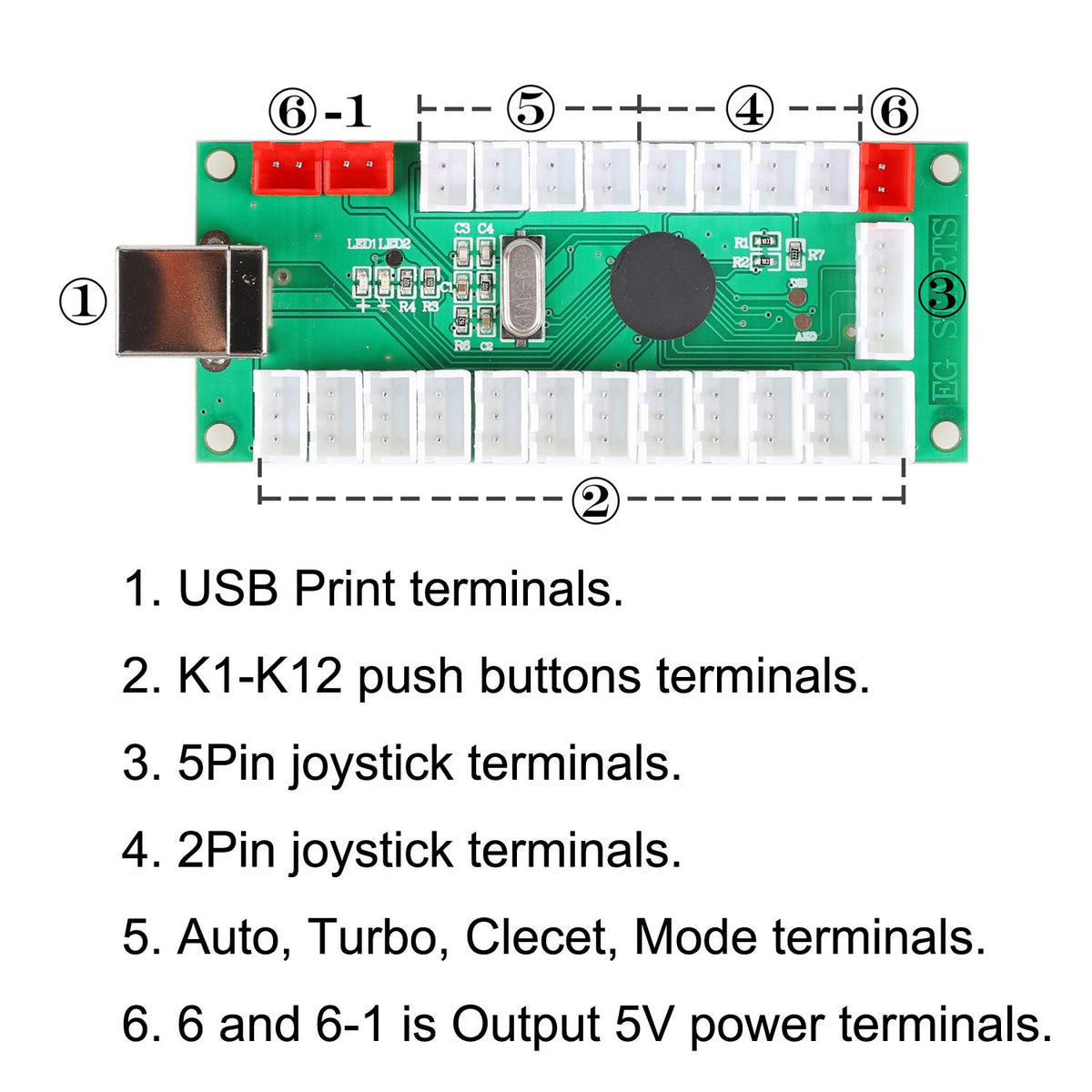 4 Player LED Arcade DIY Kit USB MAME PC Game Retro Controller Including 4x Arcade Joystick 40x LED Chrome Arcade Buttons 4x Zero Delay USB Encoder S319302