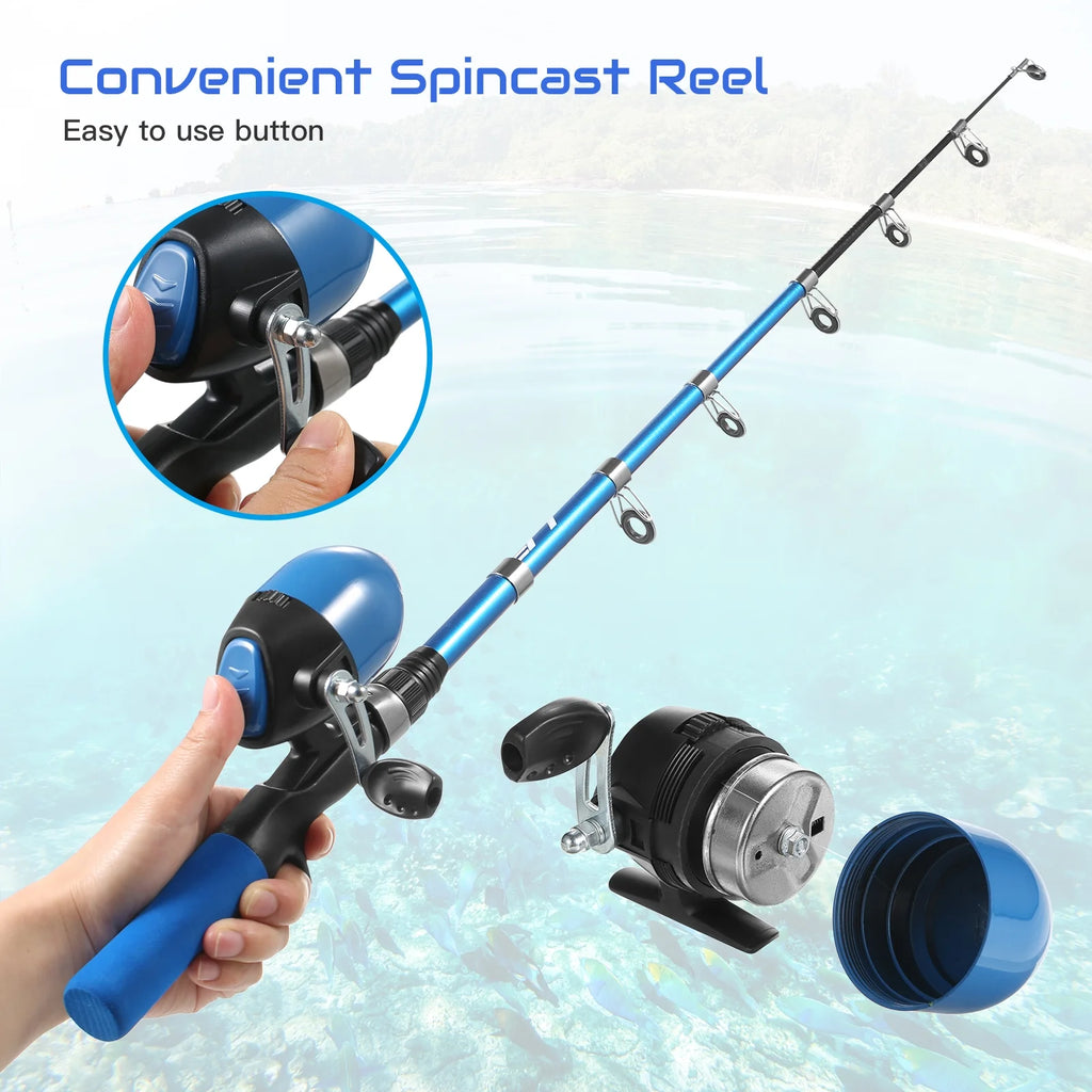 Portable Telescopic Fishing Rod and Reel Combo Starter Kit P124476