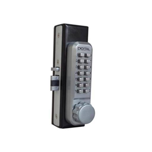 Mechanical Keyless Narrow Stile Latch with Double Sided Combination - Satin Chrome Q441