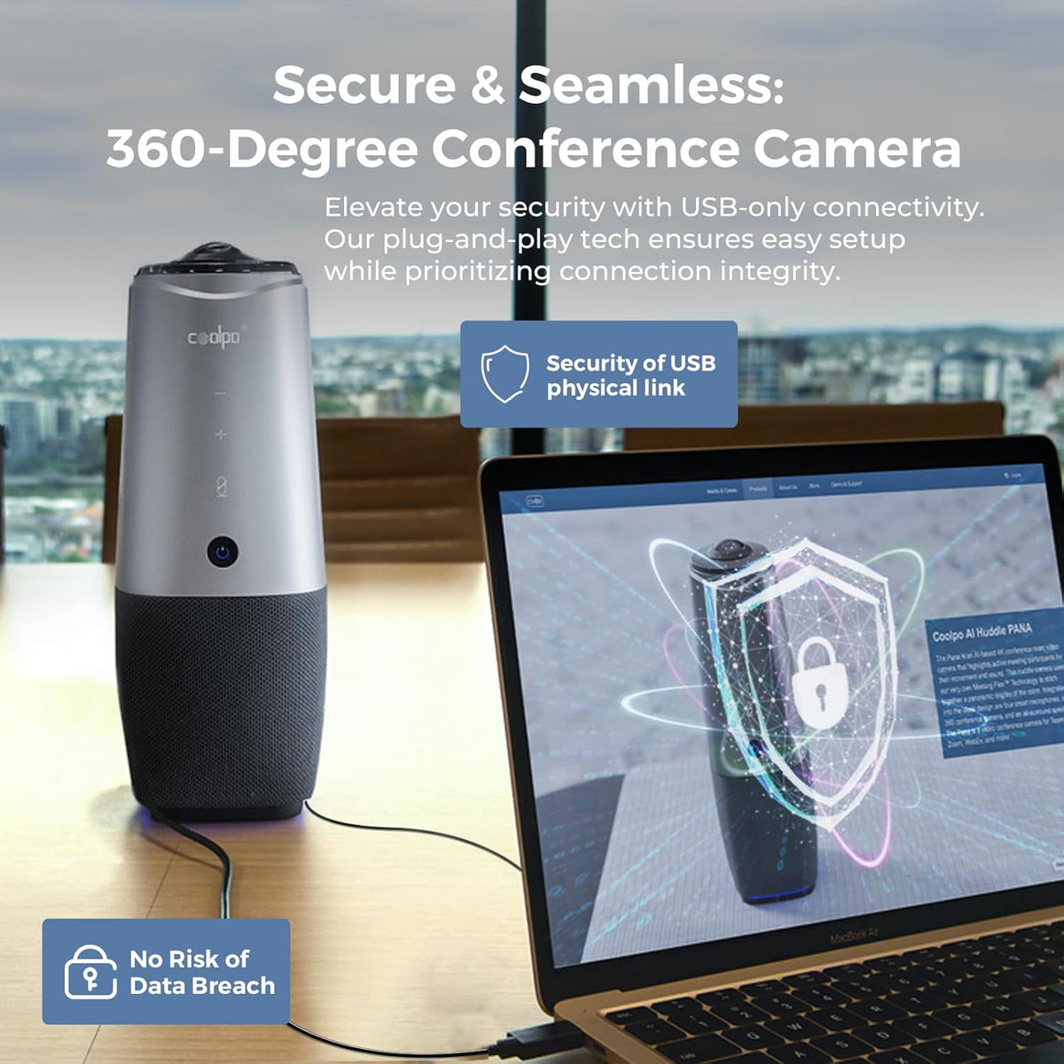 4K Conference Room Camera with Speaker and Microphone C66484