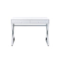 White Chrome Built in USB Port Writing Desk M644828